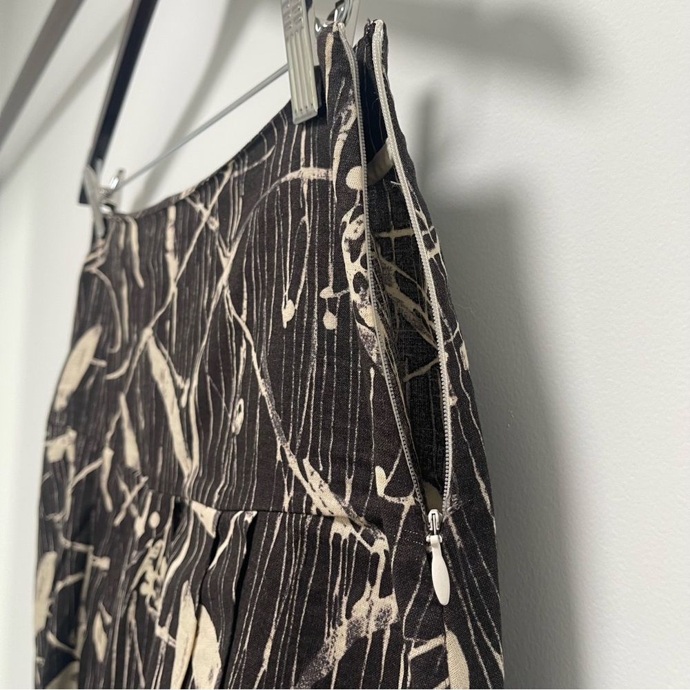 Marni Abstract Printed Pleated Black Cream A-Line Skirt Size IT 40 US 4 - Picture 9 of 12